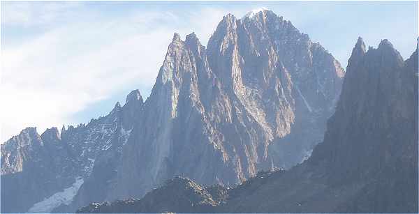 Les Drus et l'Aiguille Verte  Chamonix vus du ct Ouest