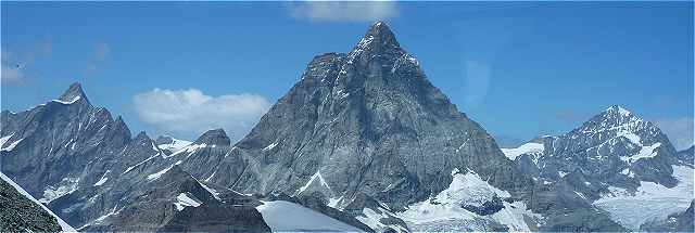 Valais: la Dent d'Hrens, le Cervin / Matterhorn, la Dent Blanche