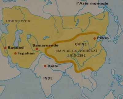 Les territoires conquis par les Mongols au XIIIme sicle