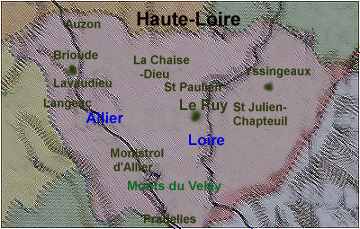 Carte du dpartement de la Haute-Loire