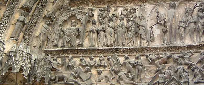 Cot gauche du portail central de la cathdrale Saint Etienne de Bourges