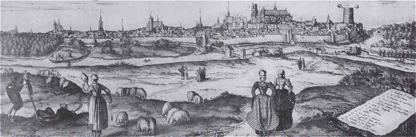 Gravure de Bourges  la fin du XVIme sicle