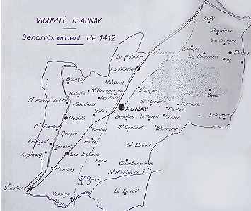 Emprise de la vicomt d'Aulnay au dbut du XVme sicle