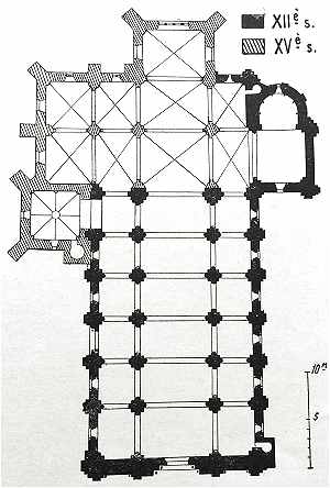 Plan de l'glise Saint Pierre aux Liens de Chteauneuf sur Charente