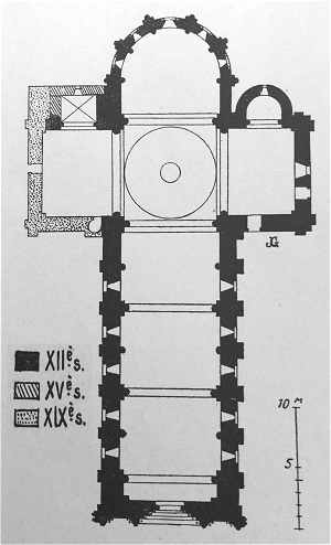 Plan de l'glise Saint Denis de Montmoreau-Saint Cybard