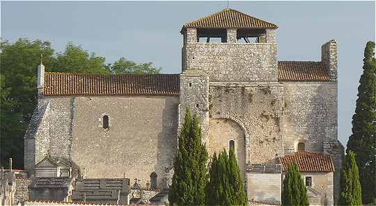 Ct Sud et clocher de l'glise Saint Cybard de Rivires