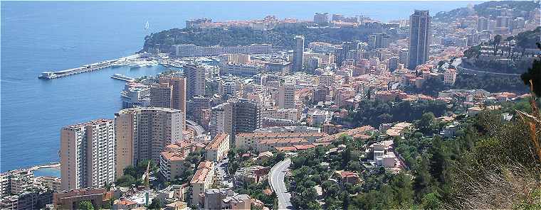 Panorama sur la Principaut de Monaco  partir de Beausoleil