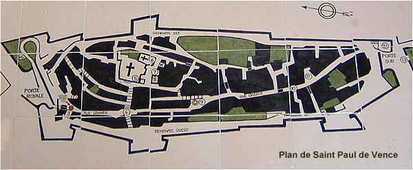 Plan du village fortifi de Saint Paul de Vence