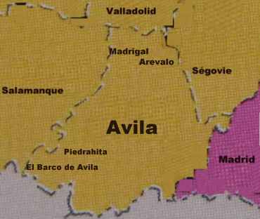 Carte de la Province d'Avila