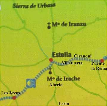Carte de la rgion autour d'Estella