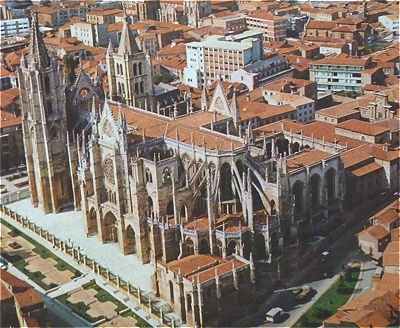 Vue aérienne de la Cathédrale de Leon