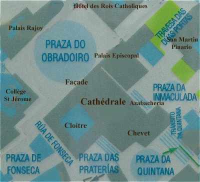 Plan de Saint Jacques de Compostelle autour de la Cathédrale