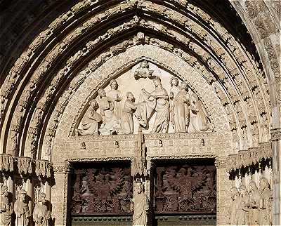 Portail principal (Puerta del Perdon) de la faade occidentale de la Cathdrale de Tolde