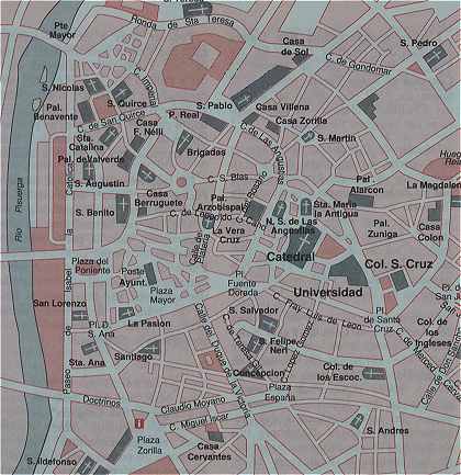 Plan du centre de Valladolid