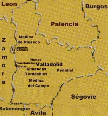 Carte de la Province de Valladolid