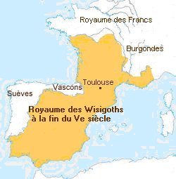 Le Royaume des Wisigoths à la fin du 5ème Siècle