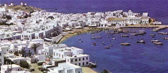 Mykonos dans l'archipel des Cyclades