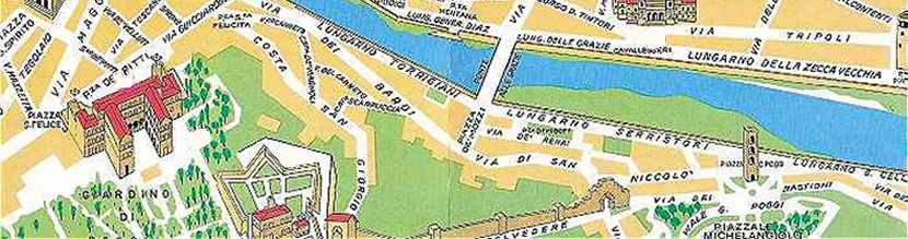 Plan de la rive gauche de l'Arno