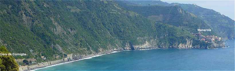 Parcours de Manarola (sur la droite)  Corniglia