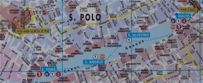 Venise: Plan du Grand Canal du Pont du Rialto  San Toma