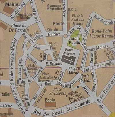 Plan du centre de La Souterraine