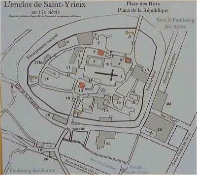 Enclos de Saint Yrieix au XVIIme sicle