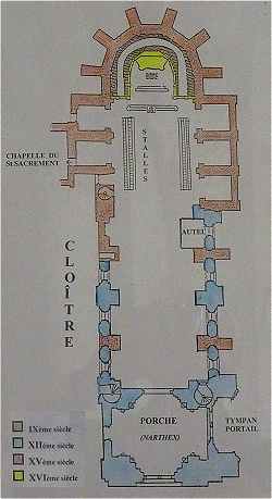 Plan de l'glise Saint Pierre de Moissac