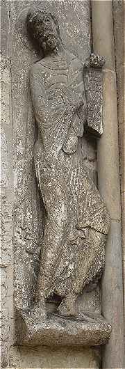 Statue du Prophte Isae sur le Portail Sud de l'Abbaye Saint Pierre de Moissac