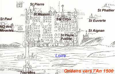 Plan d'Orléans au Moyen-Age