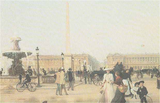 Le Pont et la Place de la Concorde par un Peintre de la fin du XIXme sicle