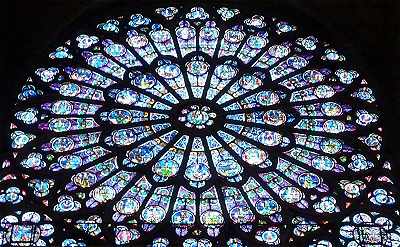 Rosace de Notre Dame de Paris, vue de l'int�rieur