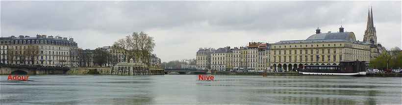 Bayonne: confluence de l'Adour et de la Nive