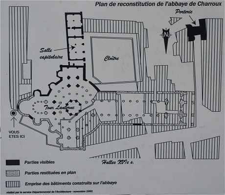 Plan de l'Abbaye Saint Sauveur de Charroux