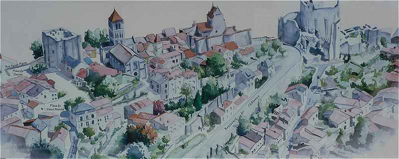 La Ville Haute avec les chateaux de Chauvigny et la Collégiale Saint Pierre