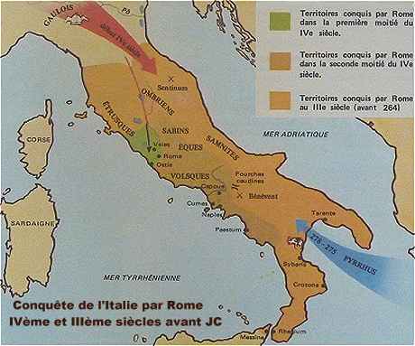 Conqute de l'Italie par Rome aux IVme et IIIme sicles avant JC