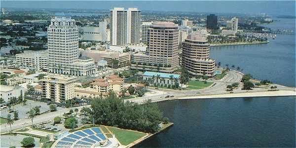 Panorama sur West Palm Beach en Floride, sur la cte Atlantique