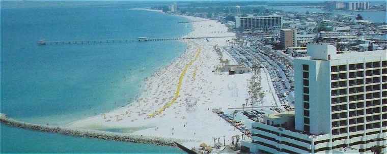 Panorama sur Clearwater Beach en Floride, dans le Golfe du Mexique prs de Tampa