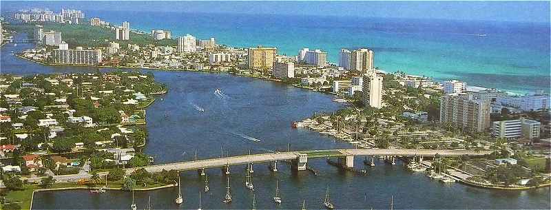 Panorama sur Fort Lauderdale en Floride, sur la cte Atlantique