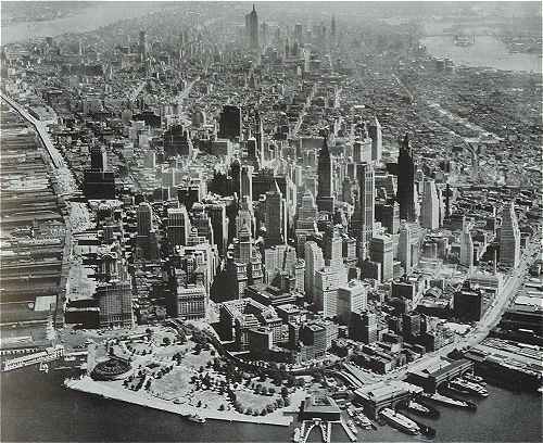 New-York: le sud de Manhattan en 1950