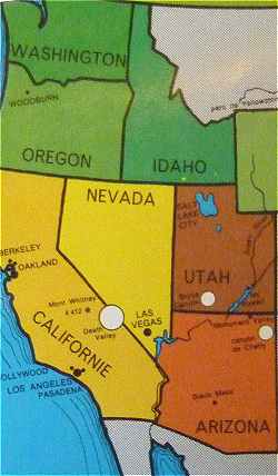 Carte de l'Ouest des Etats-Unis