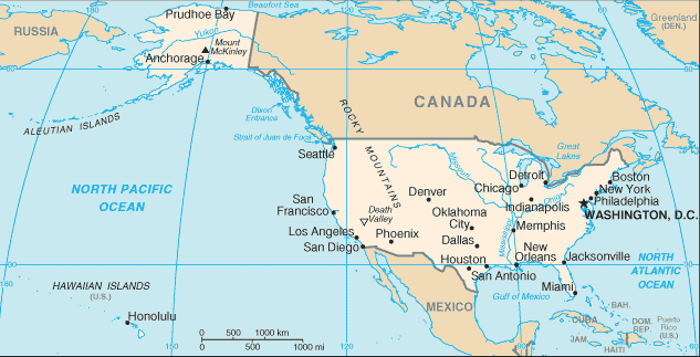 Carte des Etats-Unis