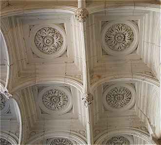 Plafond  caissons du Grand Escalier du chteau d'Azay le Rideau ct Est