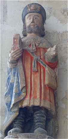 Statue polychrome de Saint Jacques dans l'glise Saint Sulpice de Palluau sur Indre