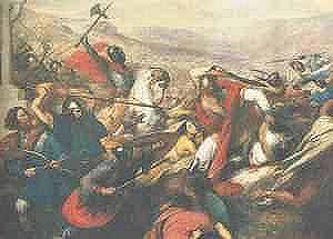 Charles Martel pendant la bataille de Poitiers