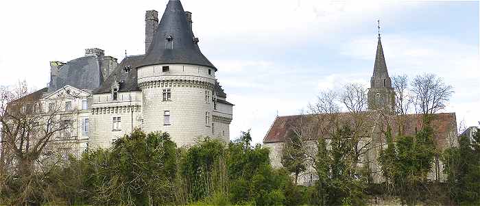 Chteau et glise de Verneuil sur Indre