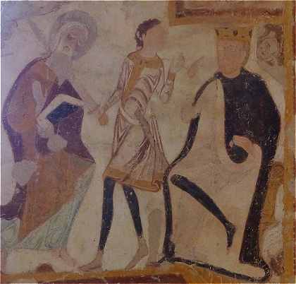 Fresque murale de Saint Jacques des Guerets: le Martyre de Saint Jacques