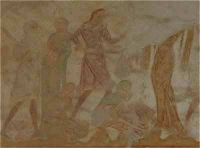 Fresque murale de Saint Jacques des Guerets: le Massacre des Innocents