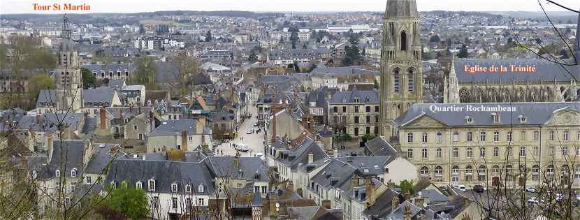 Panorama sur Vendme vu du chteau mdival (au Sud de la ville)