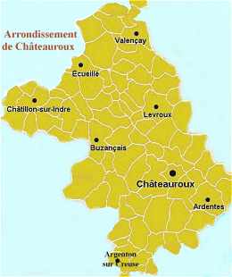 Carte de l'arrondissement de Châteauroux