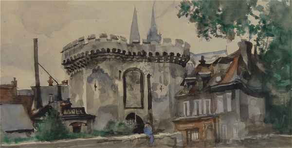 Vue de l'ancienne Porte Guillaume à Chartres